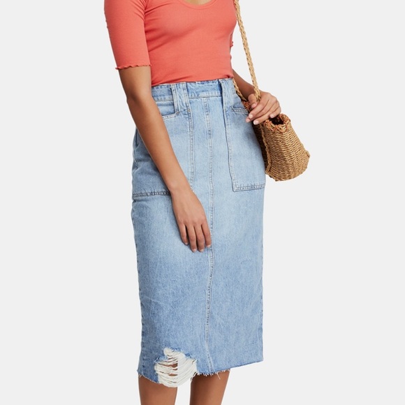 Free People Dresses & Skirts - Free People Denim Pencil Skirt
